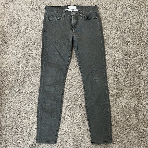 Current Elliott Ankle Legging Jeans Womens High Rise Skinny 28 26‎ Denim Leopard - Picture 1 of 12